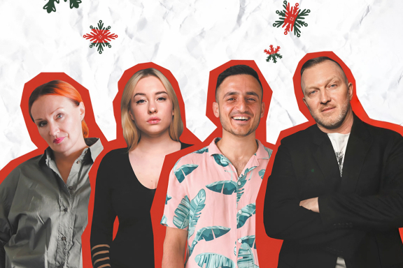 Новогодний стендап. К.Бутаков, В. Македонская, С.Гиновян